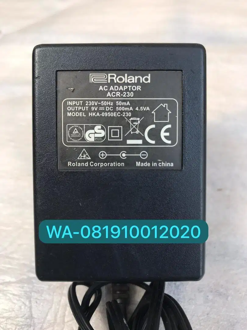 Adaptor Roland DC 9 volt 500mah original