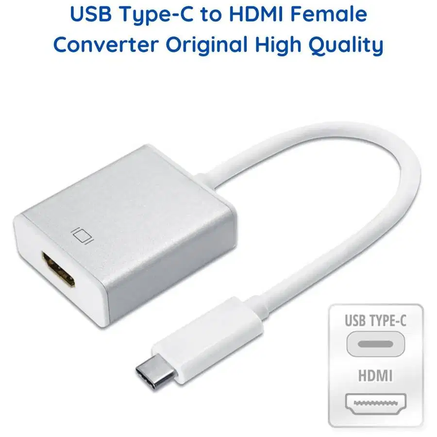 USB Type C to HDMI Female Converter Kabel Adapter Konektor Konverter