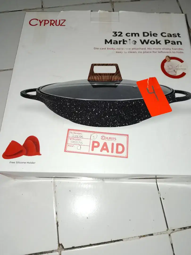 Dijual kuali die cash gagang menjatuh 32 cm masih baru