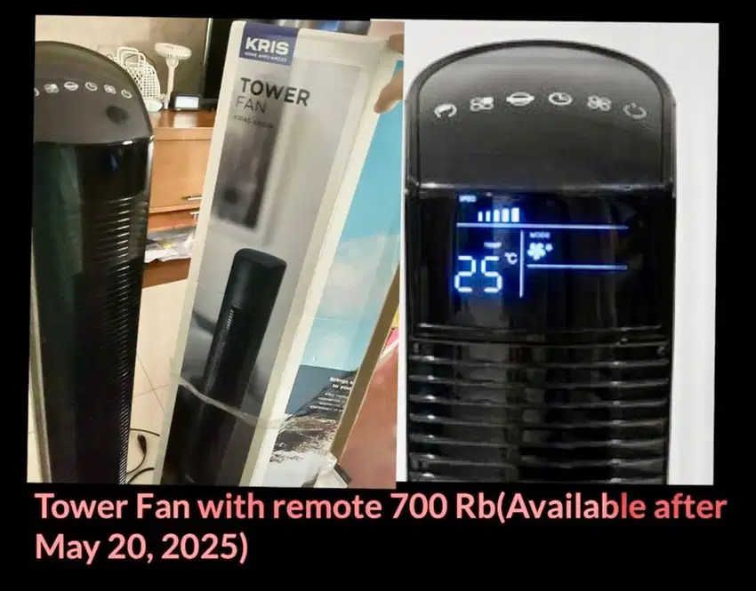 Tower fan with remote control