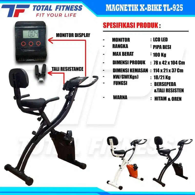 Sepeda Statis 4 Fungsi X Bike - Sepeda Terapi TL 925 - Bisa COD