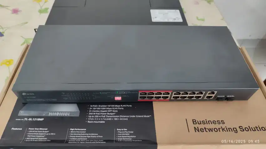 Switch TP Link TL SL1218MP 16 port PoE+