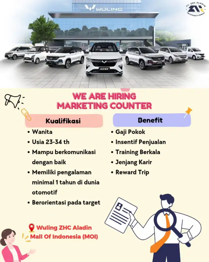 LOWONGAN KERJA SALES COUNTER WULING
