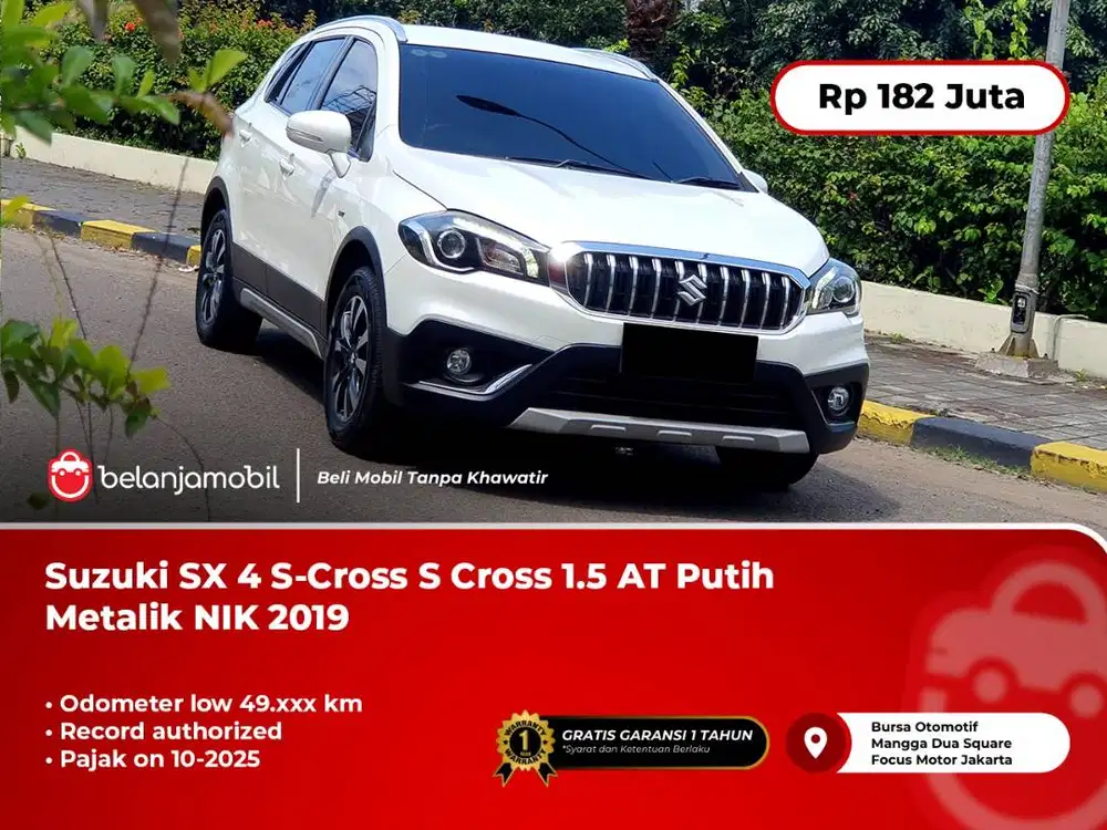 [ LOW KM ] Suzuki SX4 SX 4 S-Cross S Cross 1.5 AT Putih NIK 2019/2020
