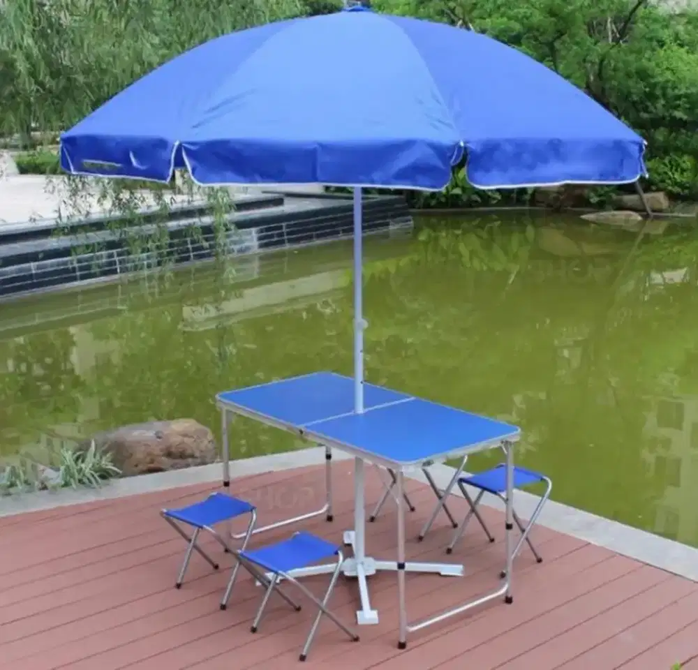 Meja lipat & payung
