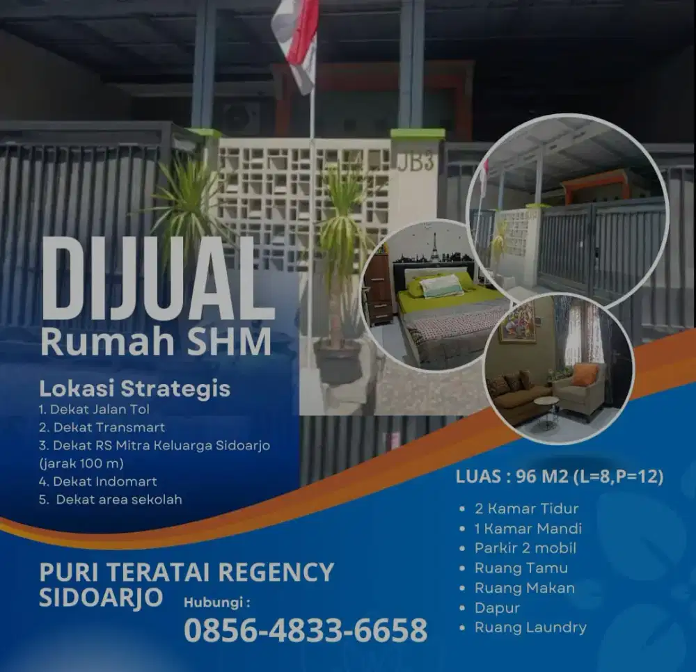 Rumah Sidoarjo Kota Puri teratai regency