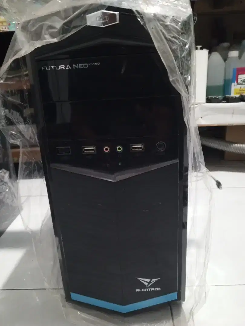 CPU dan monitor led HP 19inc