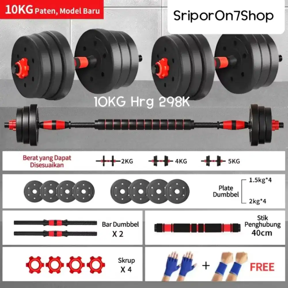 Angkat Beban Dumbble Set 10KG dan 20KG
