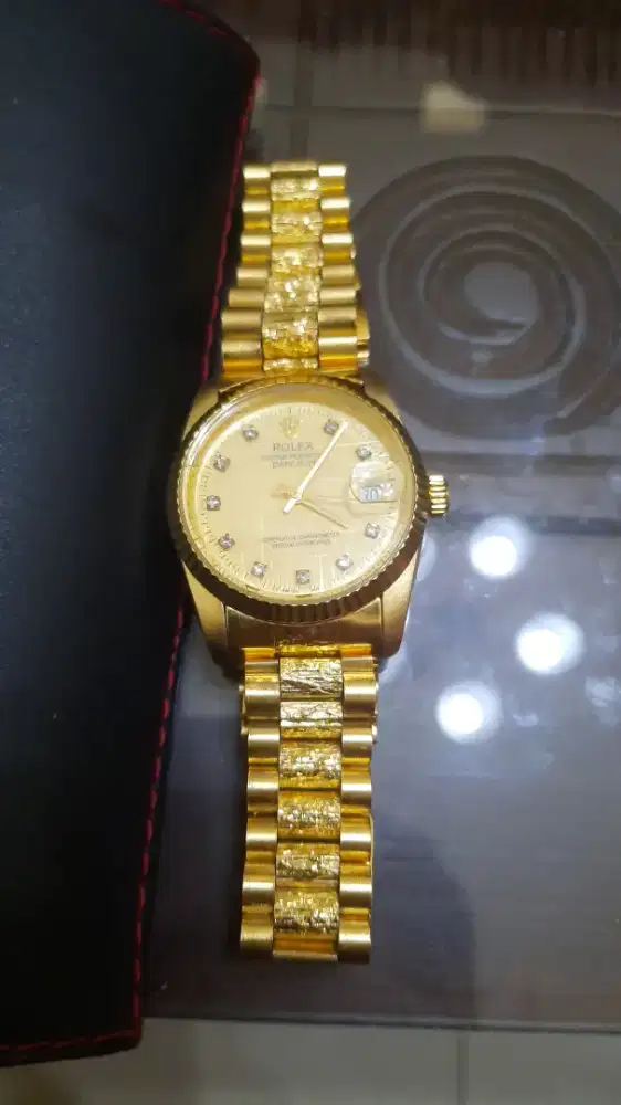 Jam tangan rolex biasa gold