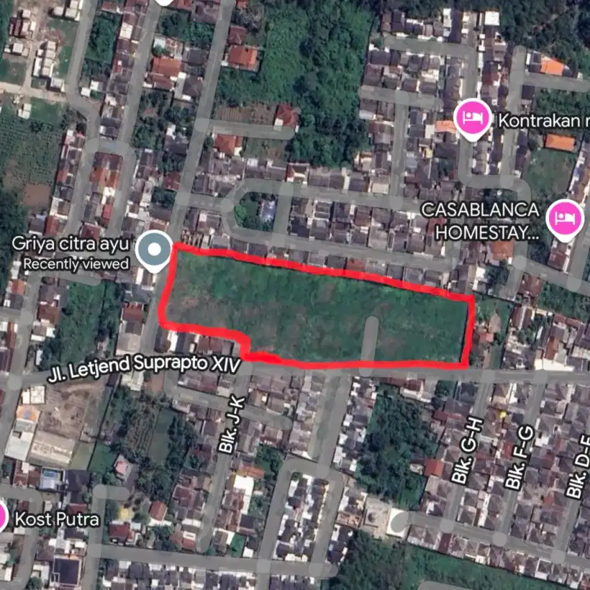 TANAH JEMBER SHM 1375m² STRATEGIS JL LETJEND SUPRAPTO XIV