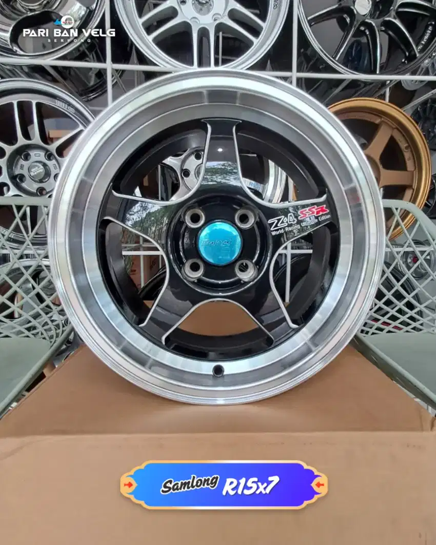 Velg SAMLONG J876 Ring 15 lebar 7 
pcd. 4x100 ET. 35 vios yaris datsun