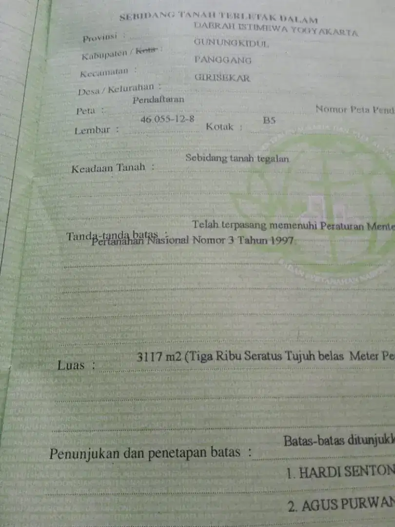 Tanah murah emergency BU