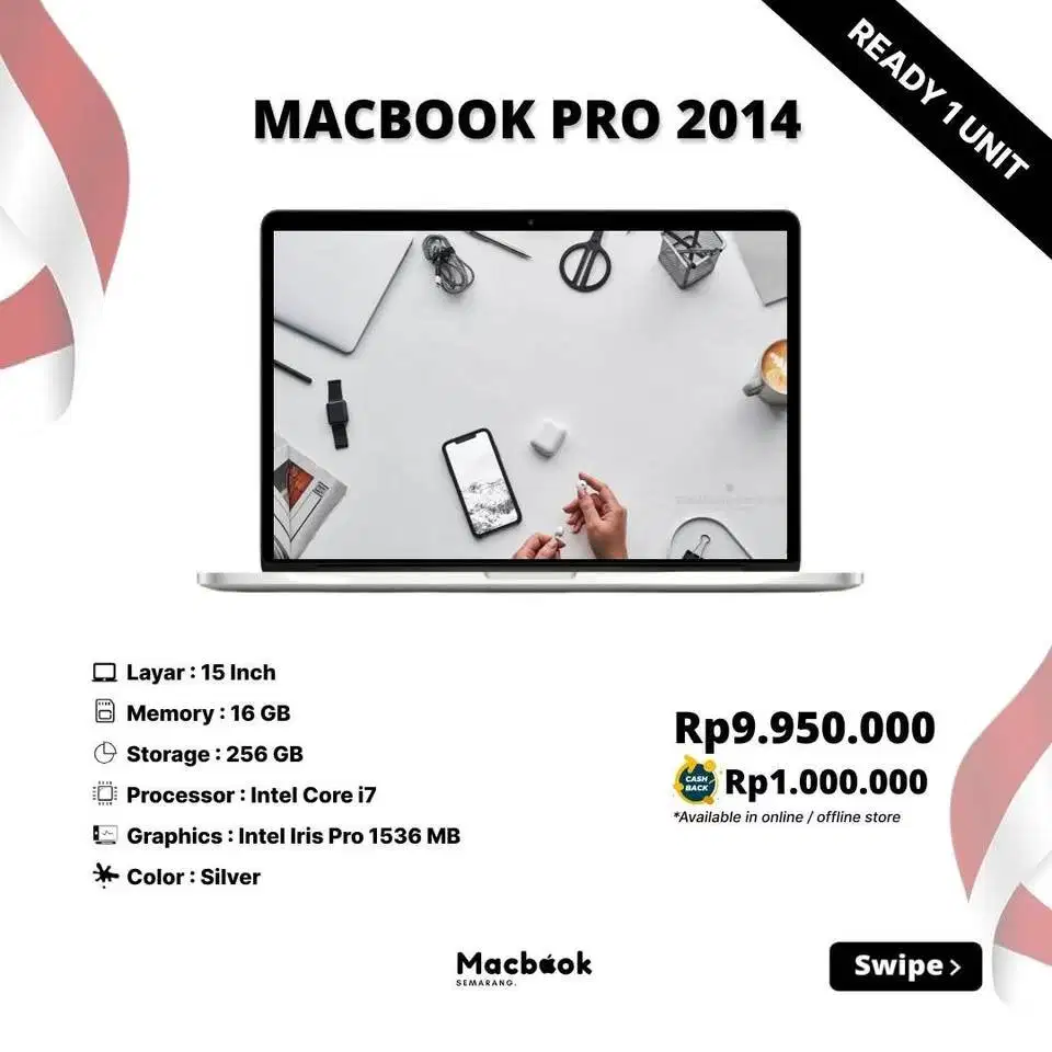 Macbook Pro 2014 RAM 16/256 GB Intel Core i7