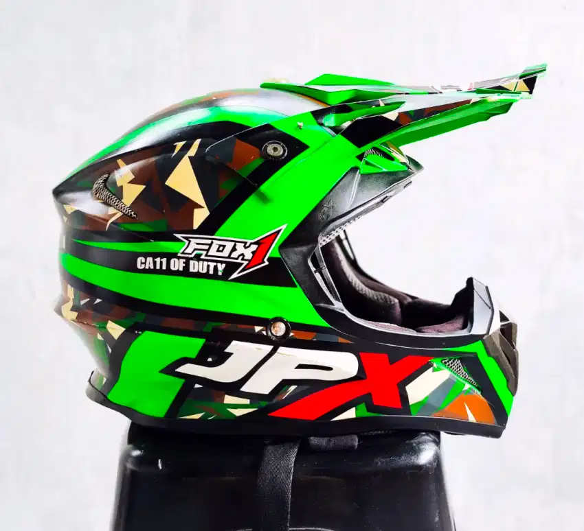 HELM JPX SUPERMOTO + GOGGLES