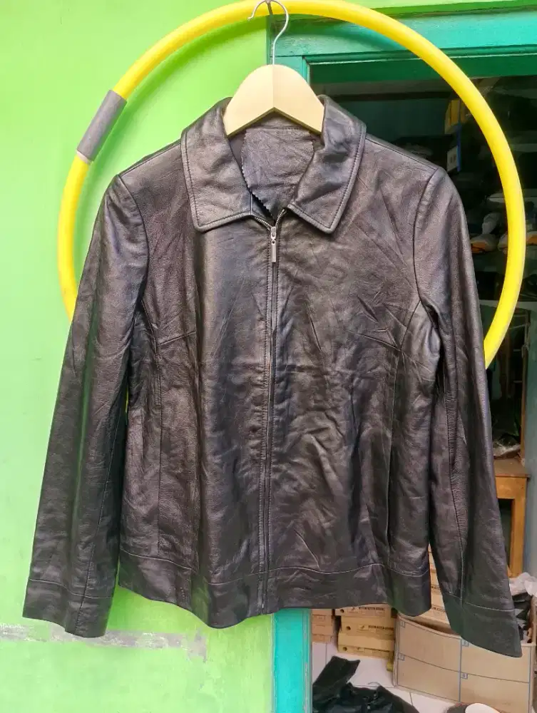 Jaket Kulit Domba kerah daun