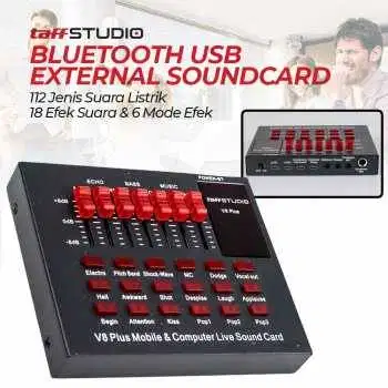 Sound Card Bluetooth USB External Live Mic Headset - V8 Plus