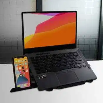 Laptop Stand Adjustable Angle with Smartphone Holder