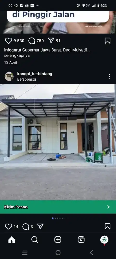 Kanopi cantik atap alderon single