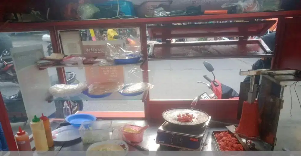 Dijual Gerobak kebab lengkap