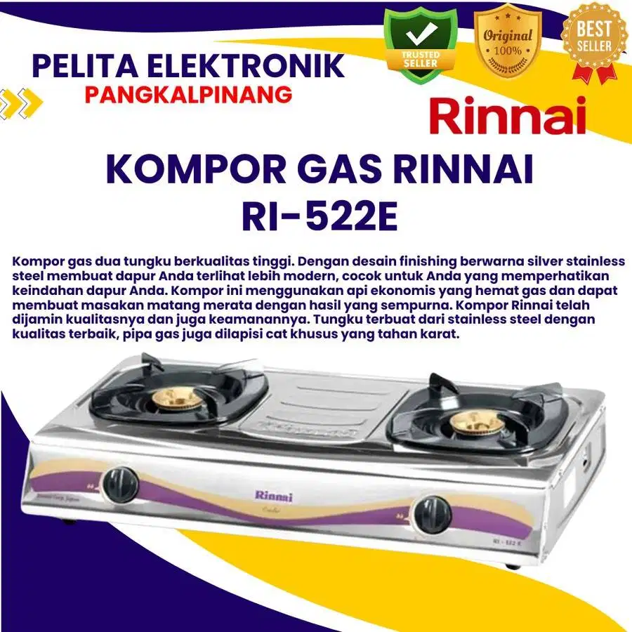 kompor rinnai baru 522e stainles