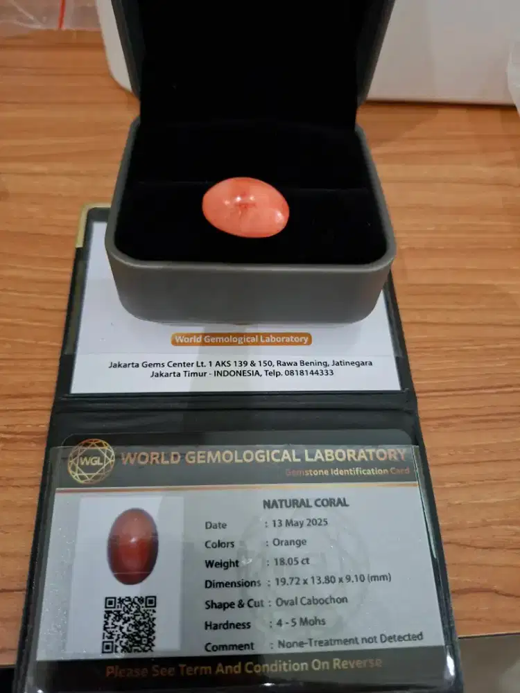 Narural marjan red coral + memo