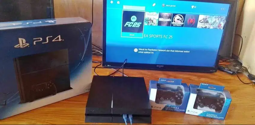 console ps4 hitam 256 dan monitor