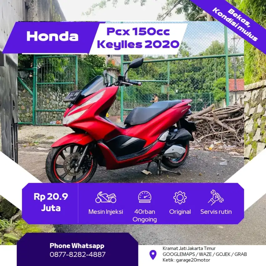 Honda Pcx 150cc Cbs iss keylles Fi Tahun 2019