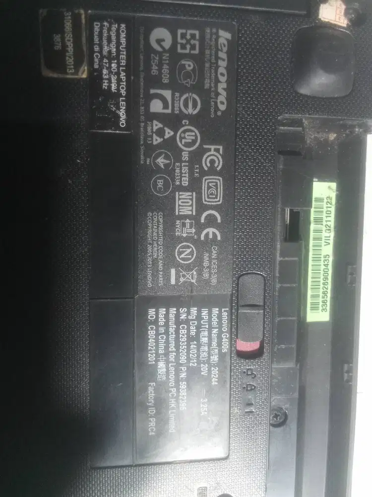 LAYAR LCD DAN  FLEXIBLE LAPTOP LENOVO G400S SECOND