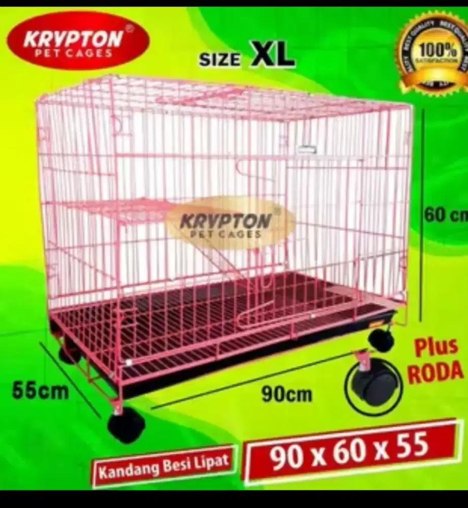 Kandang Anjing Besi Lipat  Jumbo Nett