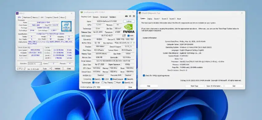 PC gaming core i3 7100 GTX 1650 4gb