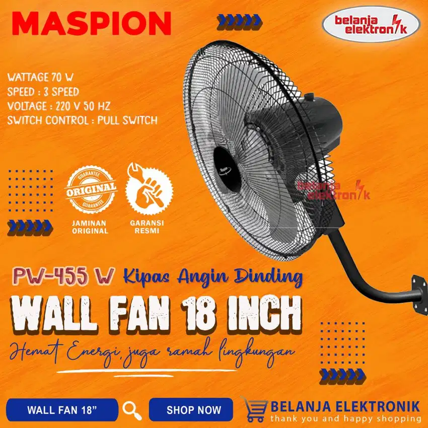 kipas angin dinding baru 18 inc maspion
