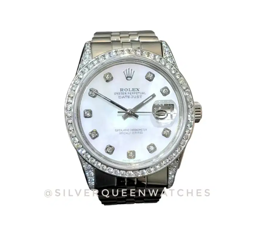Rolex unisex MOP kaki bezel Diamonds