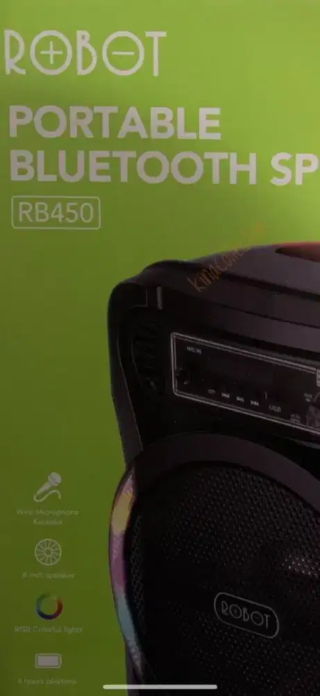Speaker Robot RB450 Bluetooth 5 RGB + Mic Karaoke + Remote Resmi