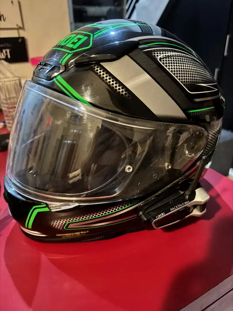 Shoei Z7 terinstal packtalk bold JBL