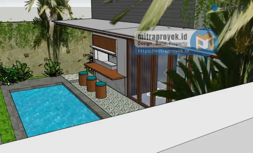Bangun Tiny Villa 400 jutaan 2 kamar pool