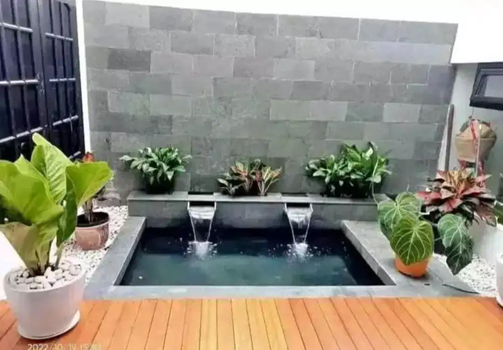 Tukang kolam air mancur pagoda,kolam minimalis portebel dan kolam ikan
