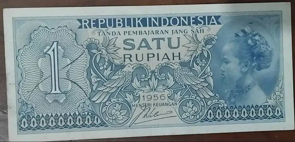 Uang Kuno Rp 1 Tahun 1956 (no seri 0 15 9 90)