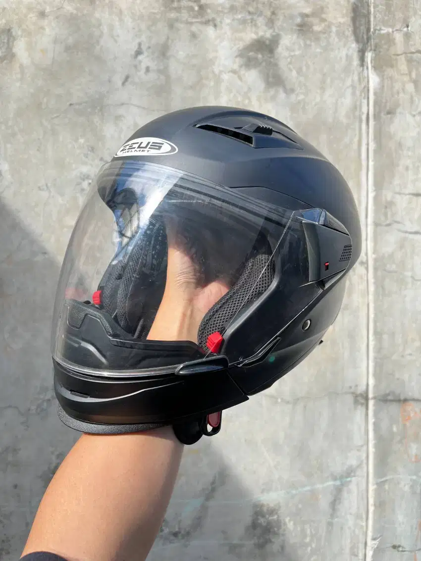 ZEUS ZS 611C MATT BLACK DOFF MODULAR DOUBLE VISOR