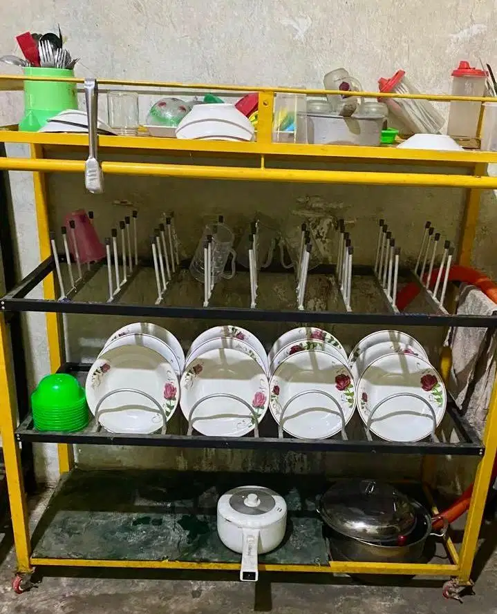 Rak Piring Besi & Gelas Untuk Usaha Jualan