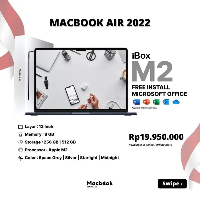 New Macbook Air 2022 RAM 8/256 GB Apple M2