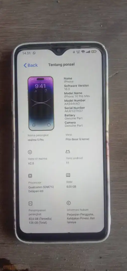 Hp murah Realme 5 Pro 8/128