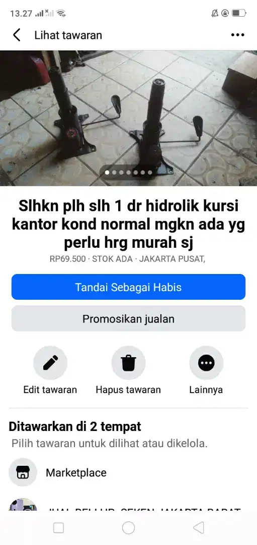 Slhkn lh slh 1 dr hidrolik kursi kantor berkualitas kond normal murah