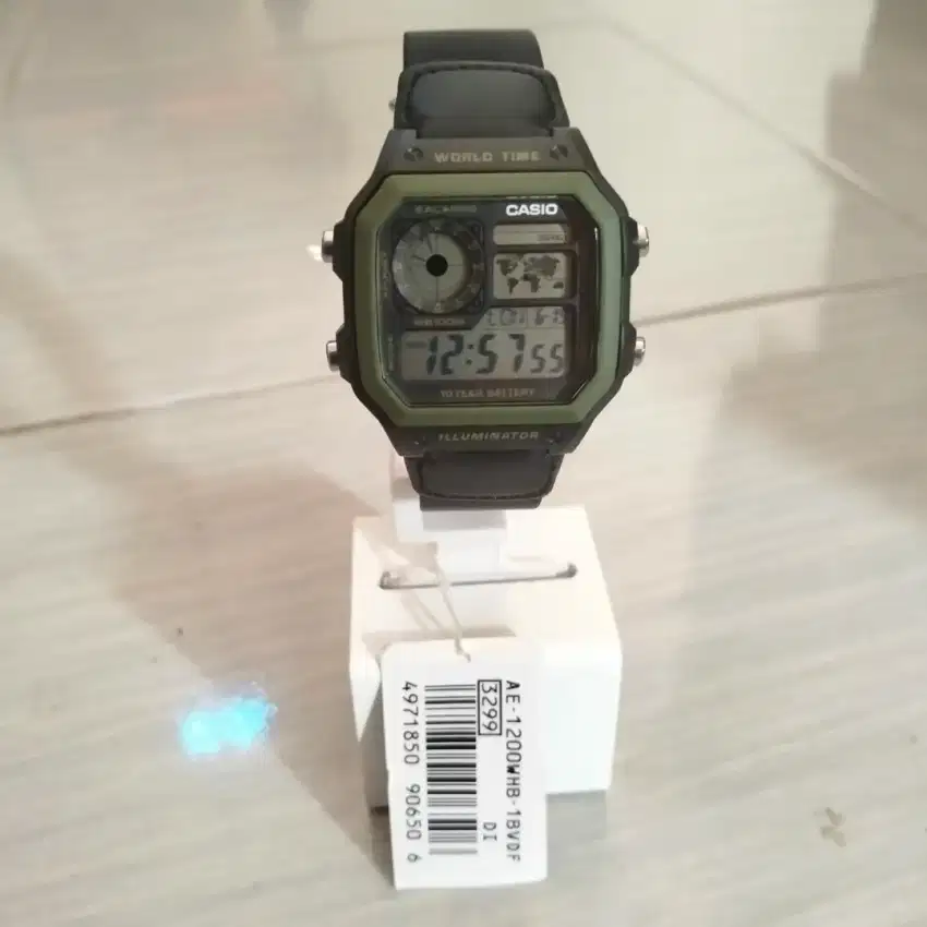 Jam Tangan Casio AE-1200-1BVDF Digital Dial Black Nylon Band