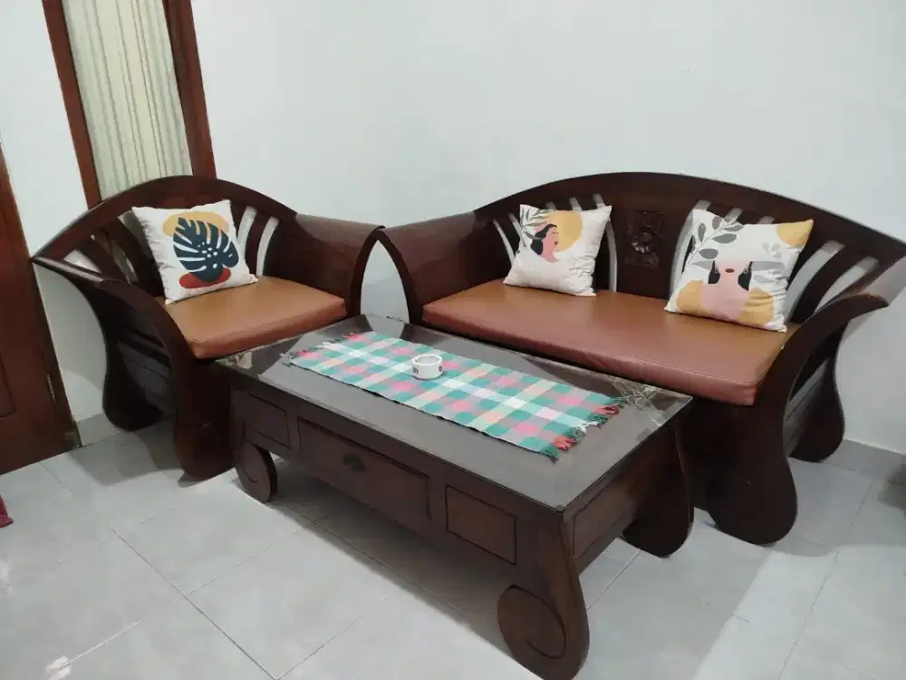 Kursi dan Meja Ruang Tamu Jati 2, 1, 1 seat