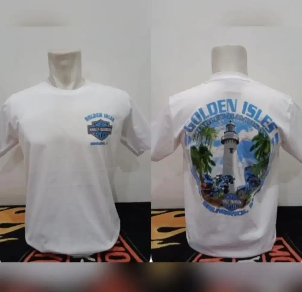 Kaos harley davidson original motif golden island