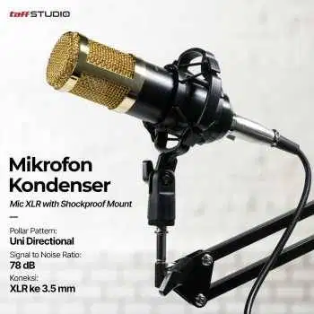 Mikrofon Kondenser XLR Condenser Mic Cardioid Studio - BM-800