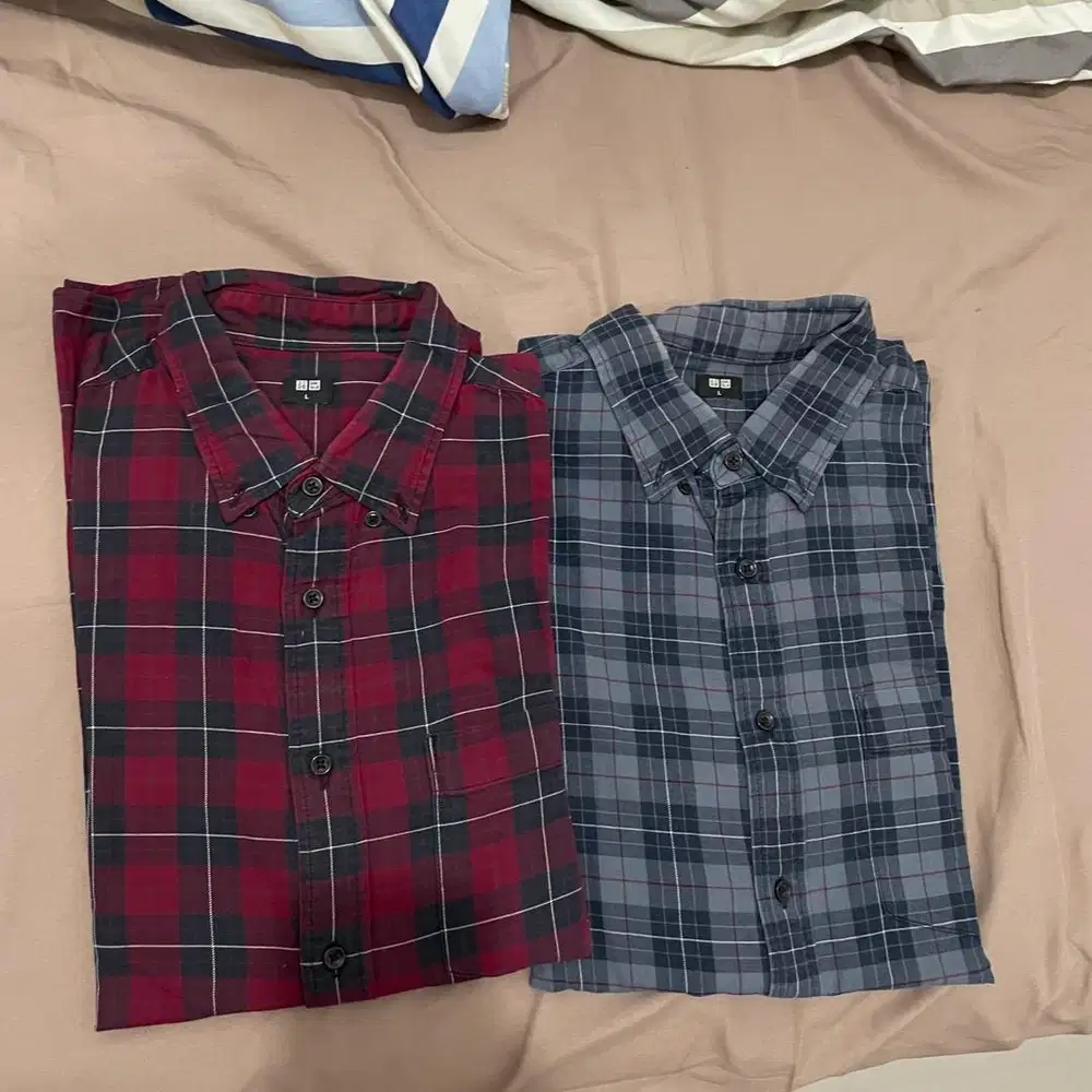 Bundling flannel uniqlo size L (preloved)