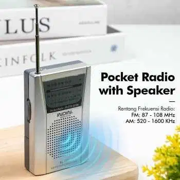 Radio Receiver FM AM Pocket Mini Telescopic Antenna with Speaker
