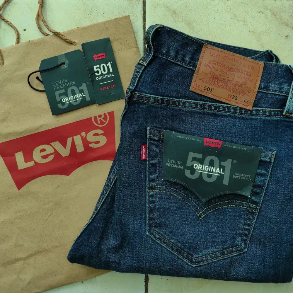 Levi's 501 Block Crusher Original Fit Stretch Denim Celana Jeans