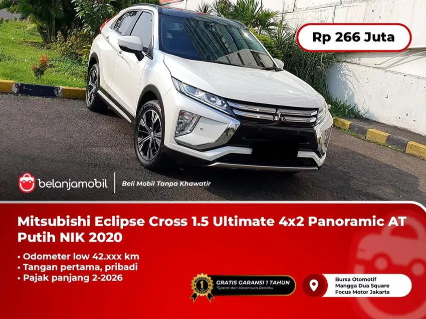 [LOW KM] Mitsubishi Eclipse Cross 1.5 Ultimate 4x2 AT Putih 2020/2021